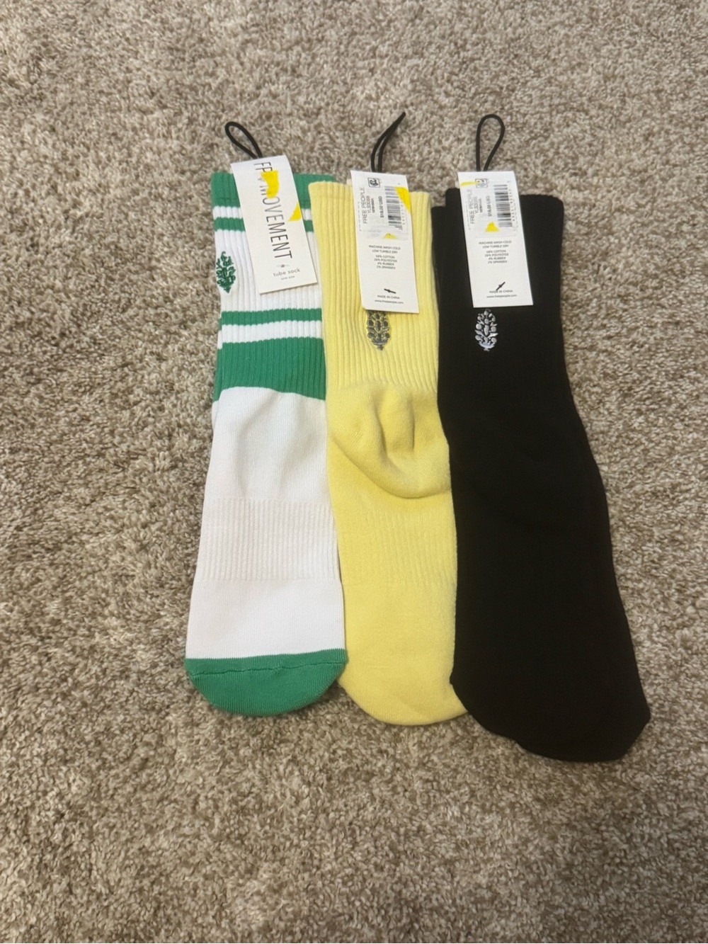 Free People Movement 3 Pair Crew Sock Bundle